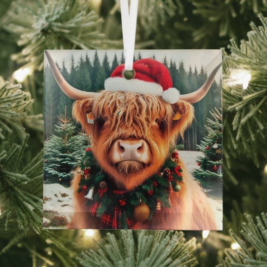 Highland Cow Glass Ornament ガラスオーナメント (インサイチュ)