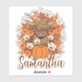 Highland Cow Halloween Autumn Personalized シール (シート)