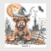 Highland Cow Halloween Watercolor シール (シート)