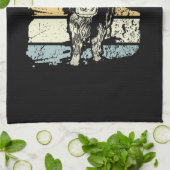 Highland Cow Highland Cows Retro キッチンタオル (折り畳み)