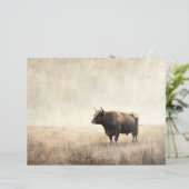 Highland Cow in a Field Sepia Scrapbook Paper (スタンド正面)