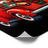 Highland Cow In Truck Farm Farmer Christmas Cow Ca ポスター (角)