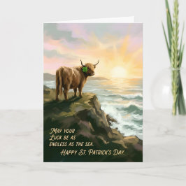 Highland Cow Irish Blessing St. Patricks Day カード