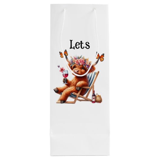 Highland Cow Lets Celebrate ワインギフトバッグ (裏面)