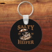 Highland Cow Lovers Salty Heifer Trocal For Women  キーホルダー (正面)