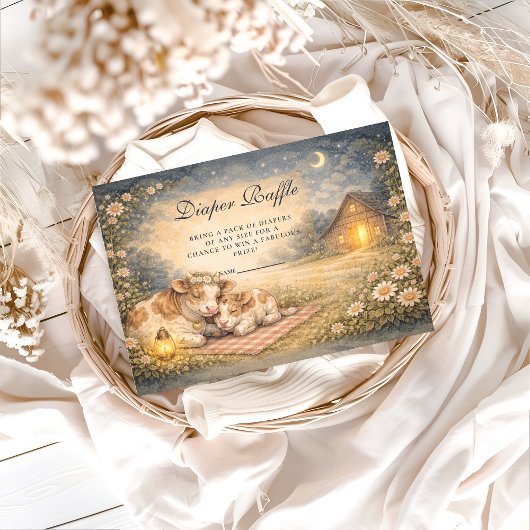 Highland Cow Meadow Diapper Raffle エンクロージャーカード