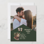 Highland Cow Merry Christmas Mrs and Mr  Photo  シーズンカード (正面)