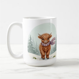 Highland Cow Mug, Cute Animal Art, Farm Animal Gif コーヒーマグカップ