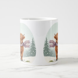 Highland Cow Mug, Cute Animal Art, Farm Animal Gif ジャンボコーヒーマグカップ