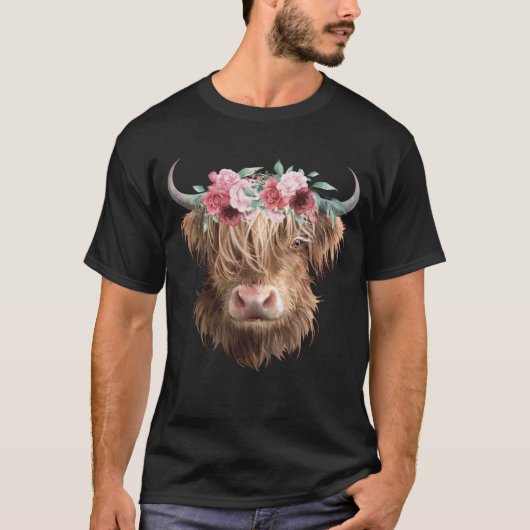 Highland Cow Painting Tシャツ (正面)