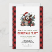 Highland cow pine branch Christmas party invite 招待状 (正面)