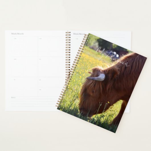 Highland Cow Planner - Spring Theme プランナー手帳 (ディスプレー)