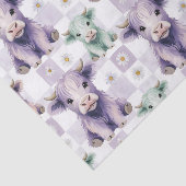 Highland Cow Purple Sage Easter Flowers Pastel 薄葉紙 (詳細)