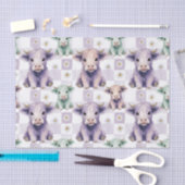 Highland Cow Purple Sage Easter Flowers Pastel 薄葉紙 (クラフト)