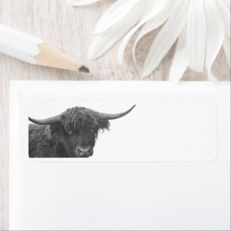 Highland Cow Return Address Labels ラベル