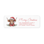 Highland Cow Return Address Labels ラベル (正面)