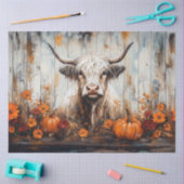 Highland Cow Rustic Autumn Painting Decoupage 薄葉紙 (クラフト)