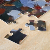 Highland Cow Rustic Winter Tinsel Hat ジグソーパズル (側面)