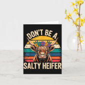 Highland Cow Shirt Funny Men Women  カード (黄色い花)