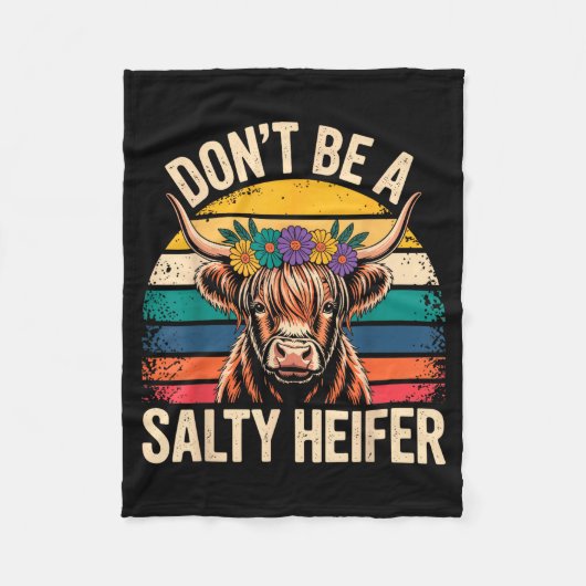 Highland Cow Shirt Funny Men Women  フリースブランケット (正面)