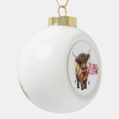 highland cow Snowflake Framed Ornament セラミックボールオーナメント (左)