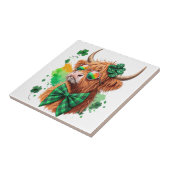 Highland Cow St Patrick’s Png, Lucky Cow タイル (側面)