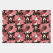 Highland Cow Valentine Chocolate Gift Set of 3 ラッピングペーパーシート (正面)