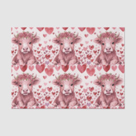 Highland Cow Valentine Pink Rose Tissue Paper 薄葉紙