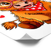 Highland Cow Valentines Day Funny Hearts Valentine ポスター (角)