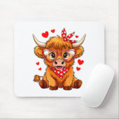 Highland Cow Valentines Day Funny Hearts Valentine マウスパッド (マウス)