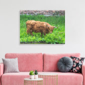 Highland cow view canvas print キャンバスプリント (インサイチュ (リビング))
