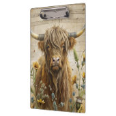 Highland Cow Watercolor Folder クリップボード (左)