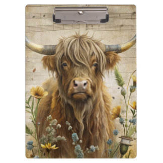 Highland Cow Watercolor Folder クリップボード