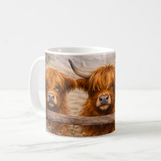 Highland Cow - Watercolour Animals コーヒーマグカップ