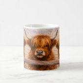 Highland Cow - Watercolour Animals コーヒーマグカップ (中央)