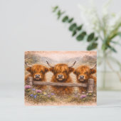 Highland Cow - Watercolour Animals ポストカード (スタンド正面)