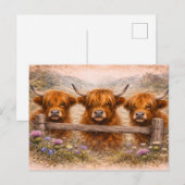 Highland Cow - Watercolour Animals ポストカード (正面/裏面)