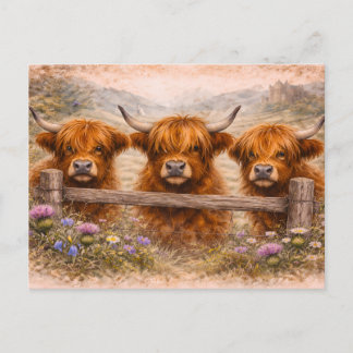 Highland Cow - Watercolour Animals ポストカード
