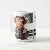 Highland Cow Winter Mug コーヒーマグカップ (正面左)