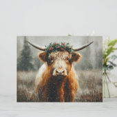 Highland Cow With Christmas Wreath Scrapbook Paper (スタンド正面)