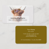 Highland Cow with Floral Crown Watercolor Illustra 名刺 (正面/裏面)