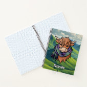 Highland Cow with Malcolm Tartan Scarf ノートブック (内部)