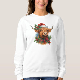 Highland Cow Women’s Christmas Sweatshirt  スウェットシャツ