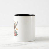 Highland Cow Xmas Heifers Farm Farmer Animal Lover ツートーンマグカップ (中央)