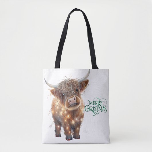 highland cow xmas Tote トートバッグ (正面)