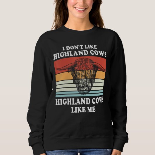 Highland Cows Farmer Animal Cattle Cow スウェットシャツ (正面)