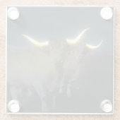 Highland Cows Glowing In The Dark, Glass Coaster ガラスコースター (裏面)