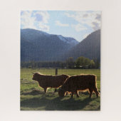 Highland Cows in Montana Puzzle ジグソーパズル (縦)