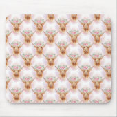 Highland Cows Pink Florals Watercolor Trendy マウスパッド (正面)