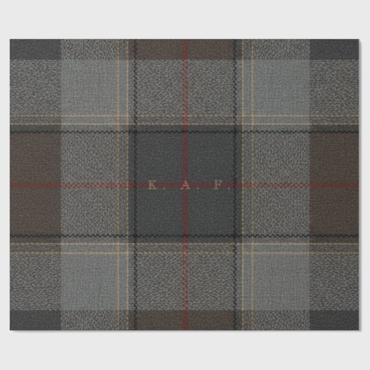 Highland Dispatch Tartan Custom Monogram Gift Wrap ラッピングペーパー (フラット)